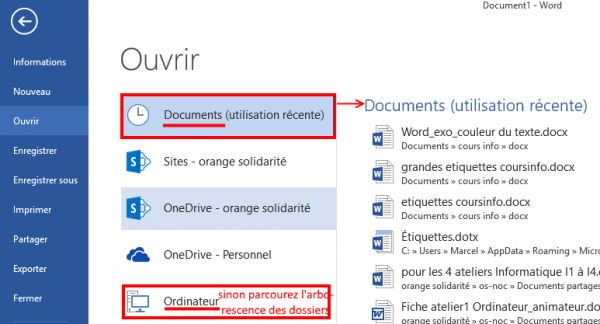 Comment créer et enregistrer un document Word Coursinfo fr