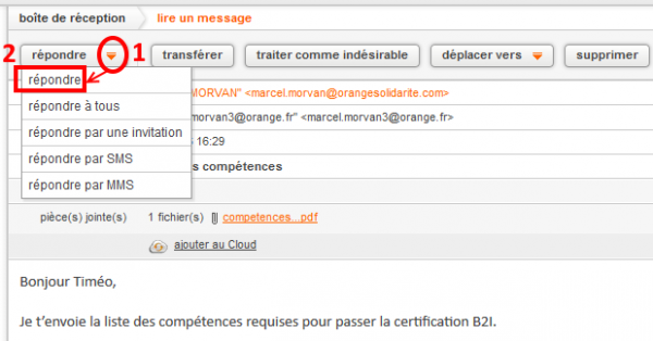 R Pondre Un E Mail Avec Orange Webmail Coursinfo Fr