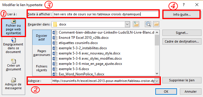 Comment faire un lien hypertexte sur word