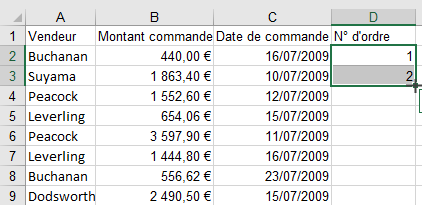 Quizz Excel sur la recopie incrémentale des cellules