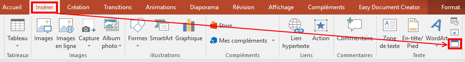 Powerpoint insérer une feuille Excel