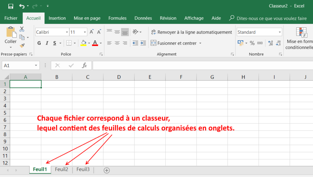 classeur excel