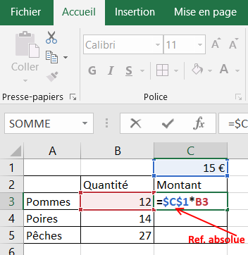 référence absolue Excel